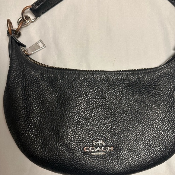 Coach Pebbled Black Leather Shoulder Bag - Picture 3 of 5